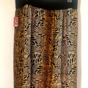 New Hobo leopard Elastic Carwash skirt with Tag
